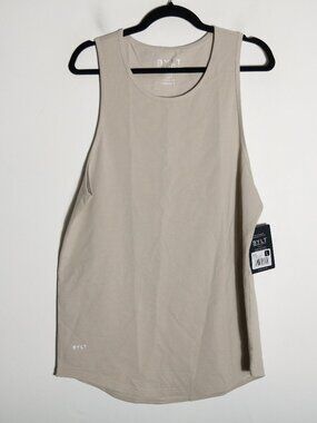 BYLT Basics LUX Drop Cut Tank Mens Large Heather Dove Athletic Stretch Workout